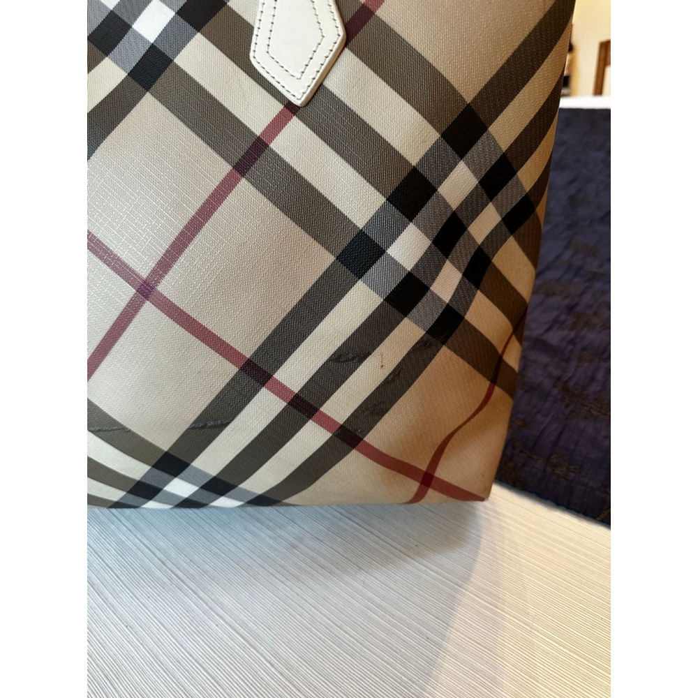 Burberry Beige & Burgundy Multi-Color Tote Bag - Picture 9 of 16